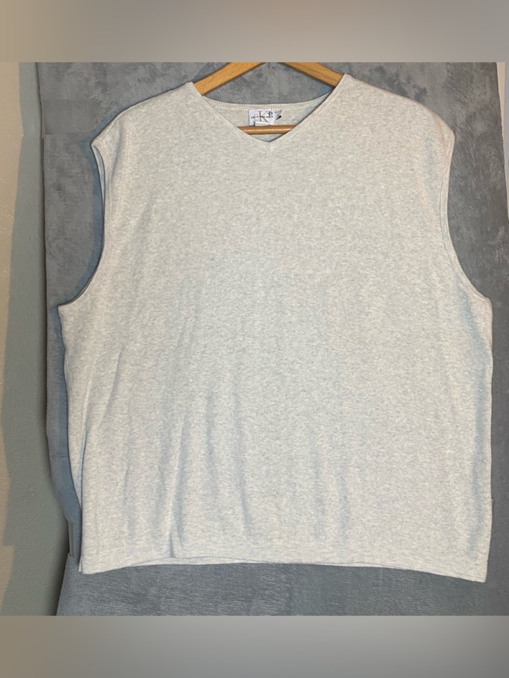 Calvin Klein grandpa core casual Light Gray Vest Size Large neutral gorpcore